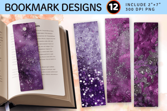 Download Plum and Silver Glitter PNG Bookmark Des - Premium Resources